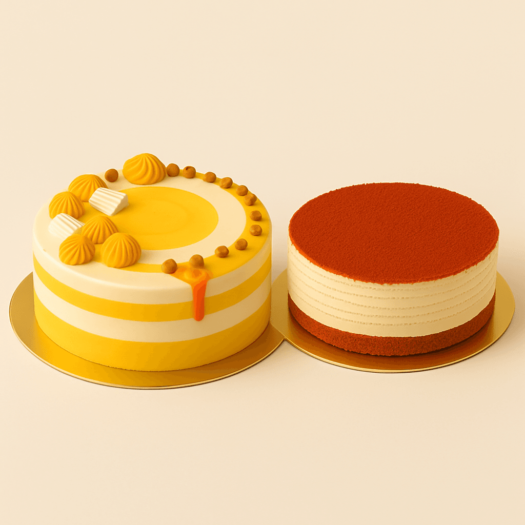 Red velvet and Butterscotch Half kg each