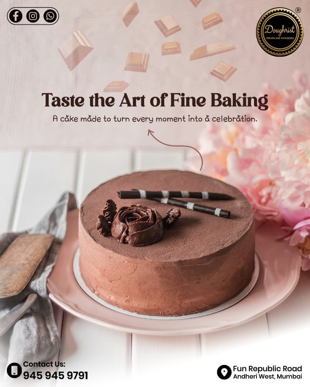 Exotic chocolate cake