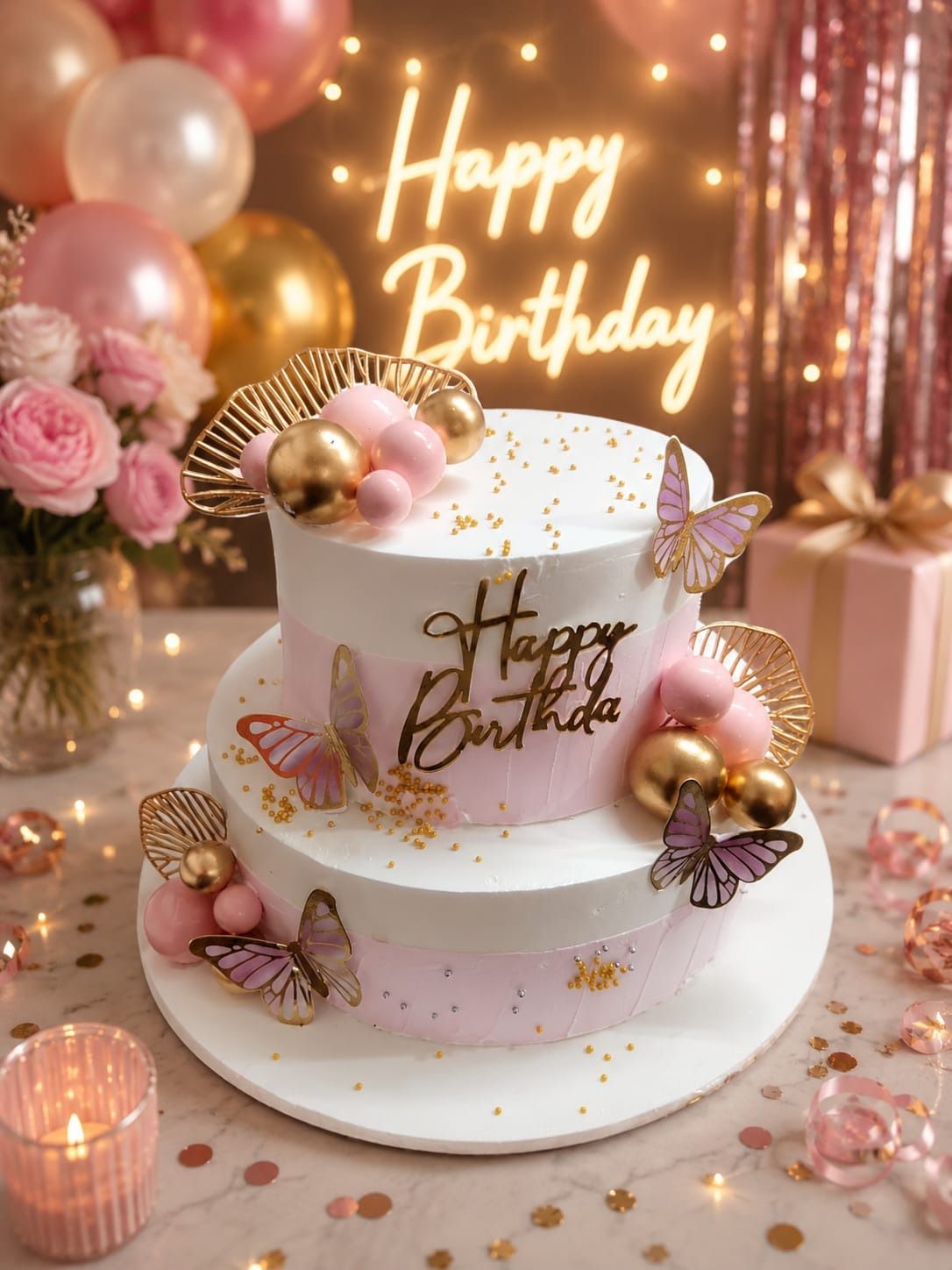 Blush Butterfly Celebration Cake - 3 Kg