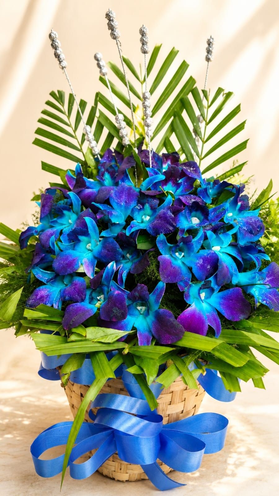 Azure Orchid Elegance Basket