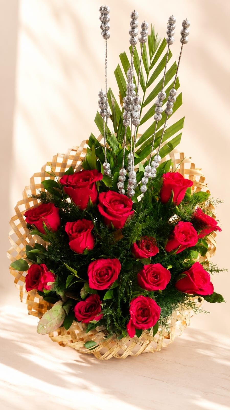 Royal Scarlet Rose Basket